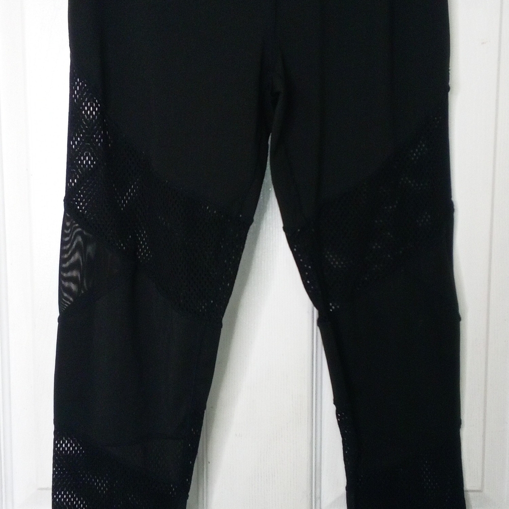 Sleek Black Mesh Leggings